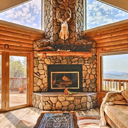 Stunning Log Cabin With Great Views, Firepit, Deck Near Twain Hart